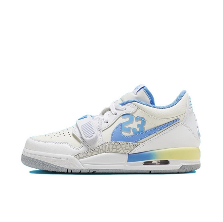 Women's White/Blue Running Weapon Air Jordan Legacy 312 Low Shoes 001